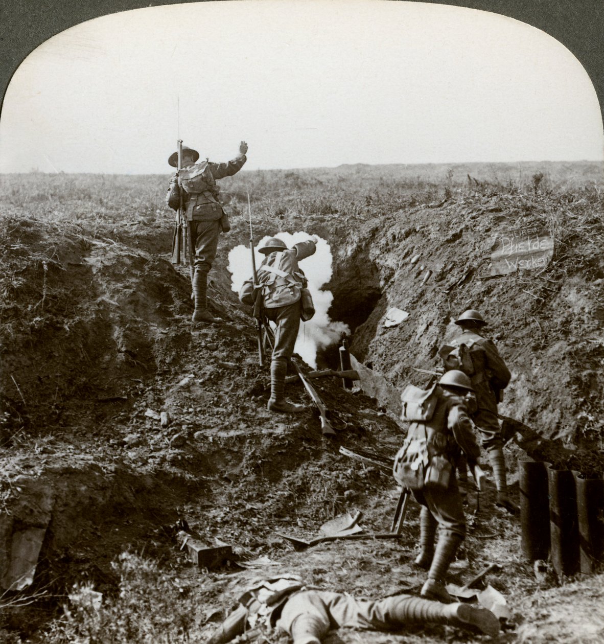 British Soldiers Attacking the Hindenburg Line, World War I by Realistic Travels Publishers