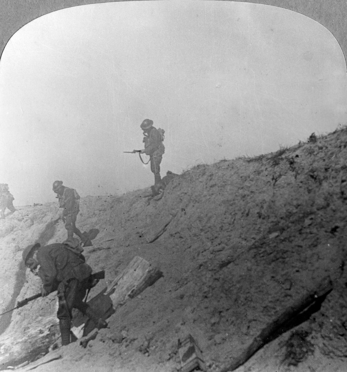 British troops advancing through gas, Passchendaele, Ypres, Belgium, World War I by Realistic Travels Publishers