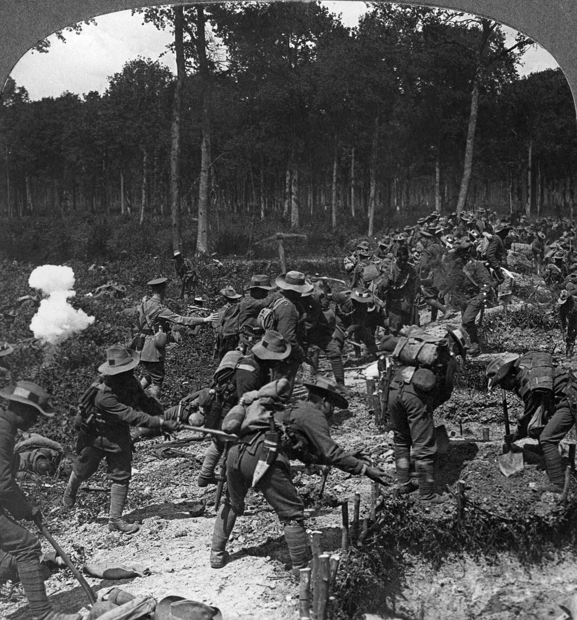 Captured trenches strengthened to withstand counter-attack, World War I by Realistic Travels Publishers