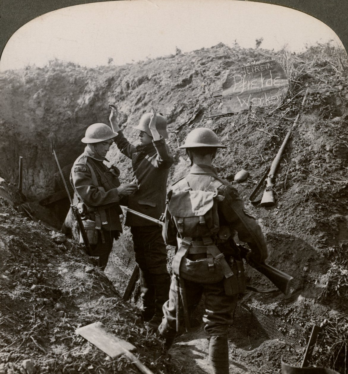 Interrogating a German Prisoner to Obtain Information, World War I by Realistic Travels Publishers
