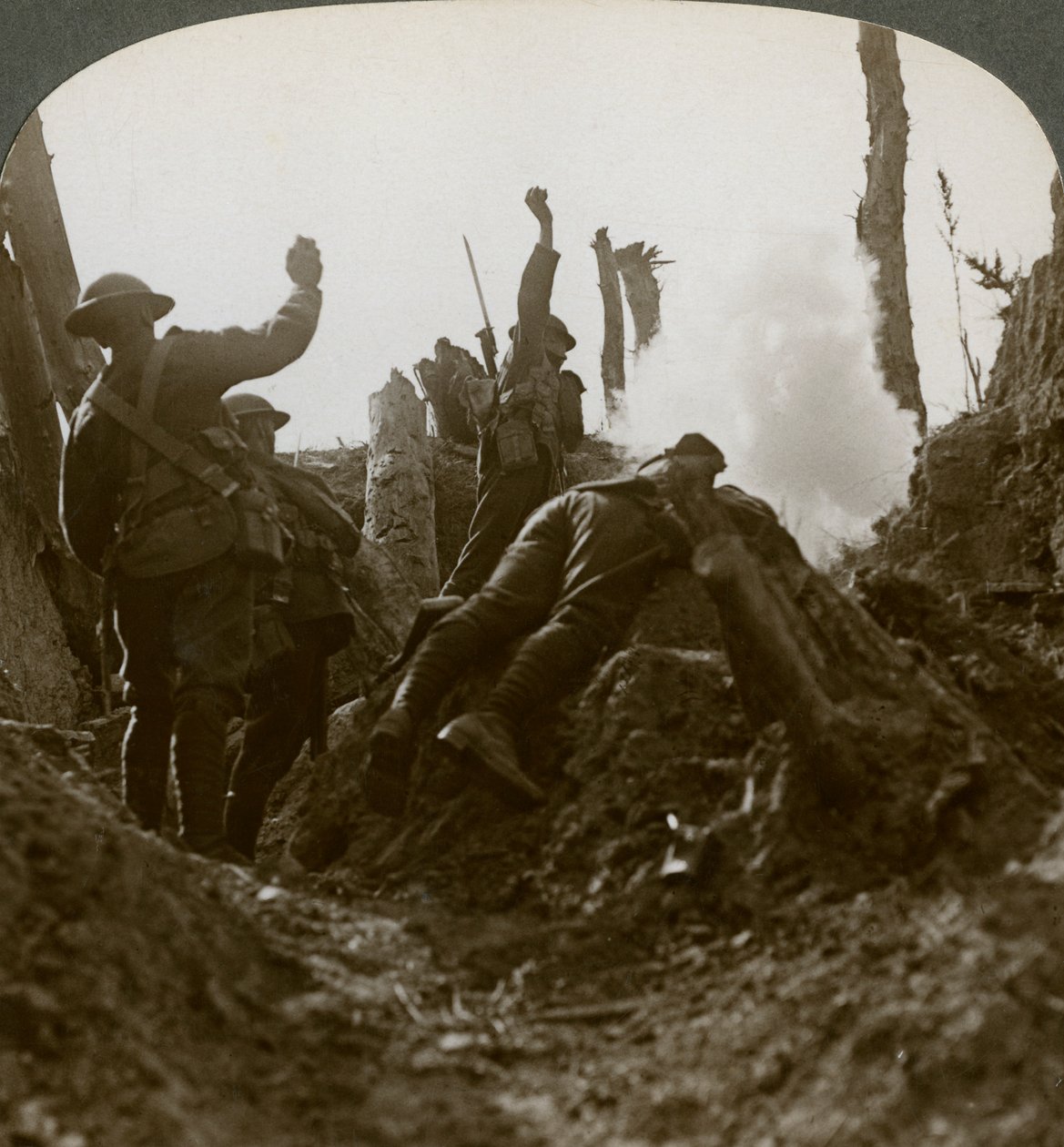 North Country troops bombing a German machine gun position, Polygon Wood by Realistic Travels Publishers