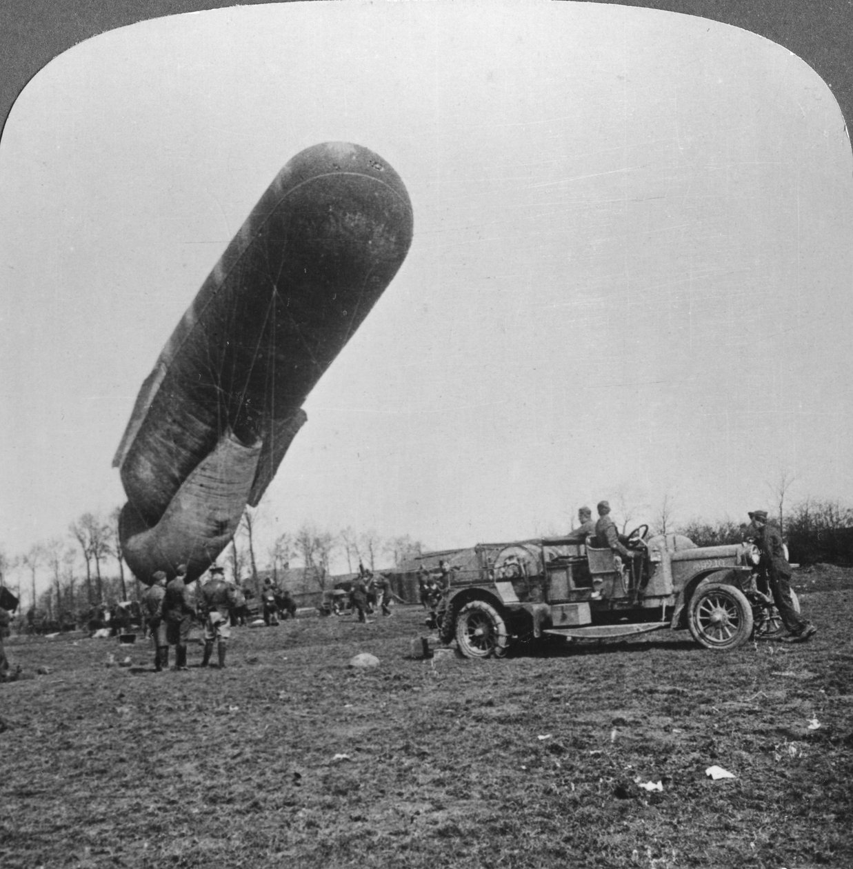 Observation balloon about to ascend, World War I by Realistic Travels Publishers
