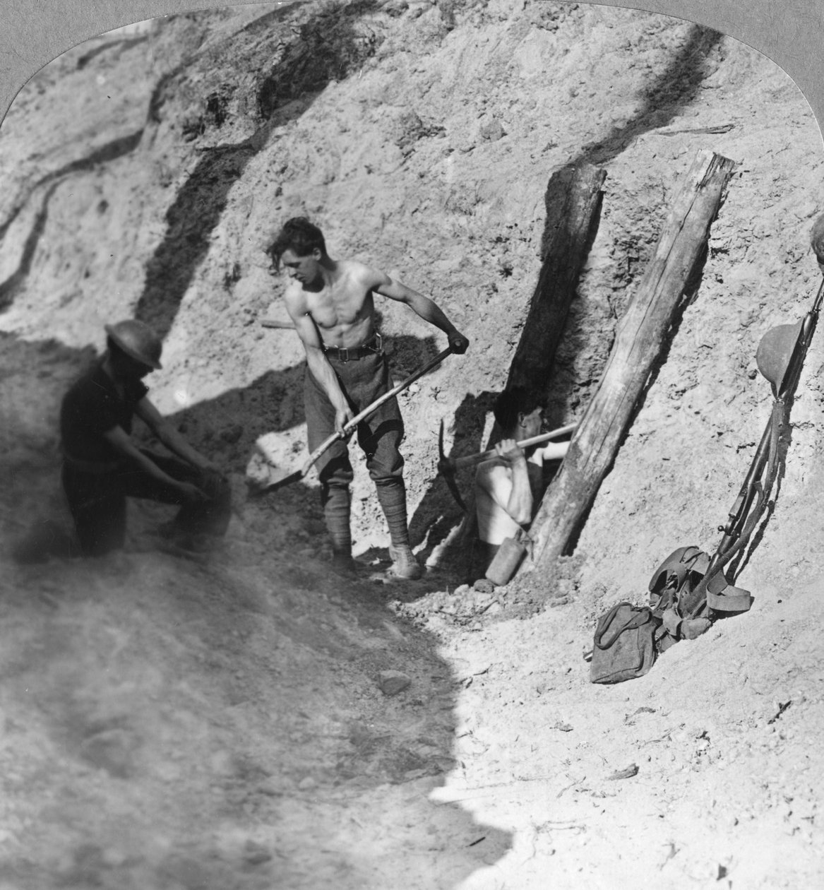 Sappers and Miners at Work, Ypres Salient, Belgium, World War I, c. 1915-1917 by Realistic Travels Publishers