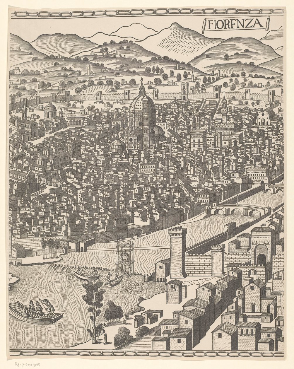 View of Florence (middle part) by Reichsdruckerei
