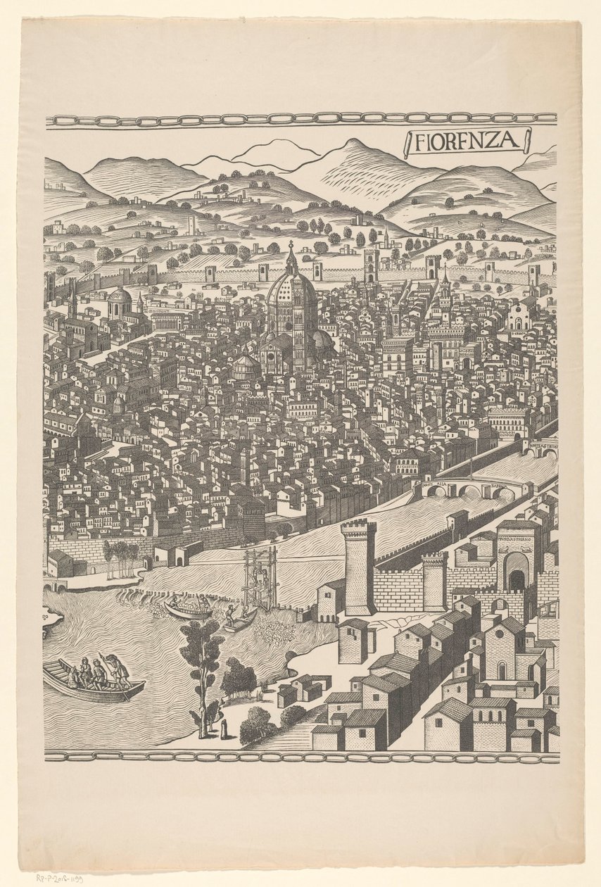 View of Florence (middle part) by Reichsdruckerei