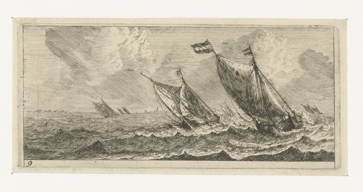 Ferries on a Rough Sea (Various Embarkations and Other Events) by Reinier Nooms