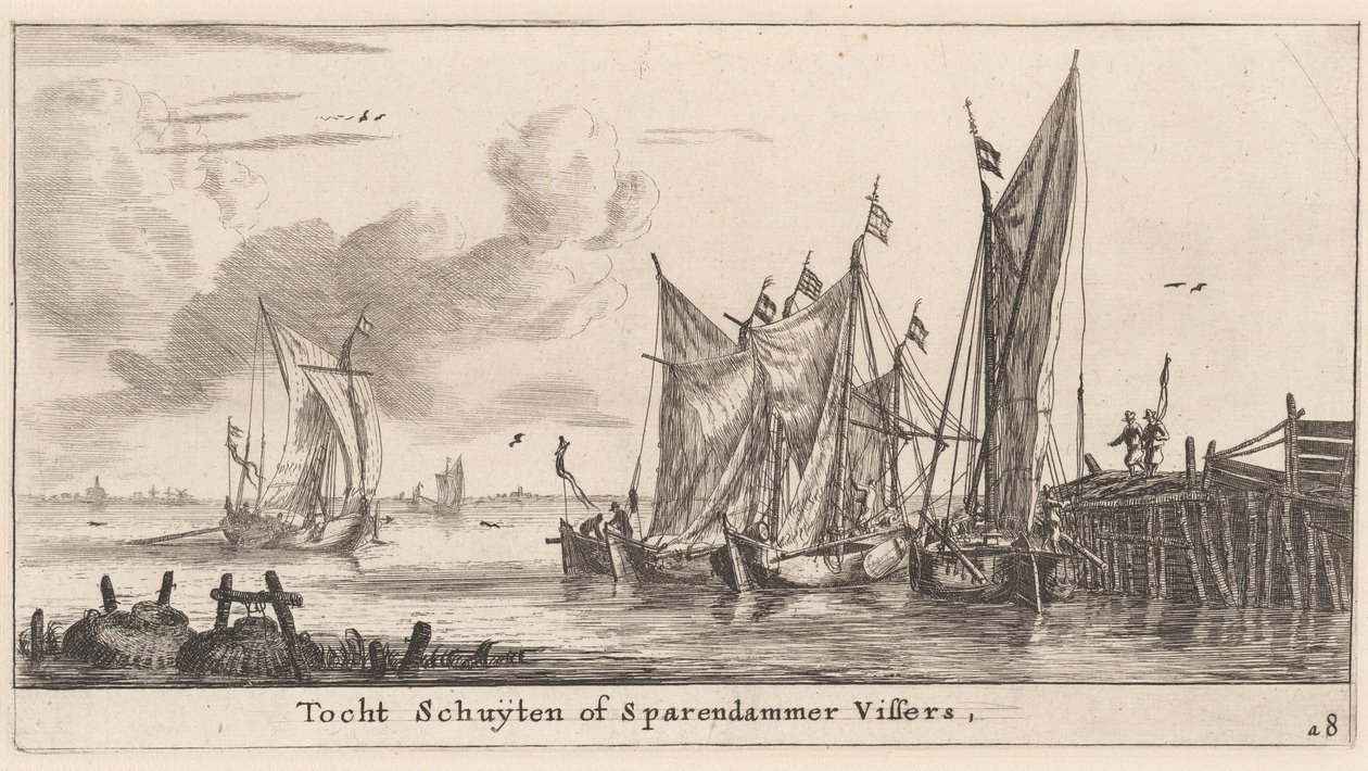 "Tocht Schuiten" or Spaarndam Fishing Boats by Reinier Nooms, called Zeeman