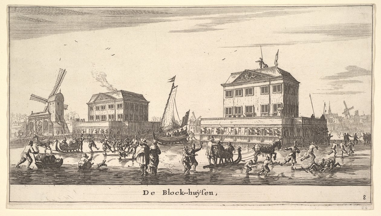 Winter Scene at the Blockhouse in Amsterdam, 17th Century by Reinier Zeeman