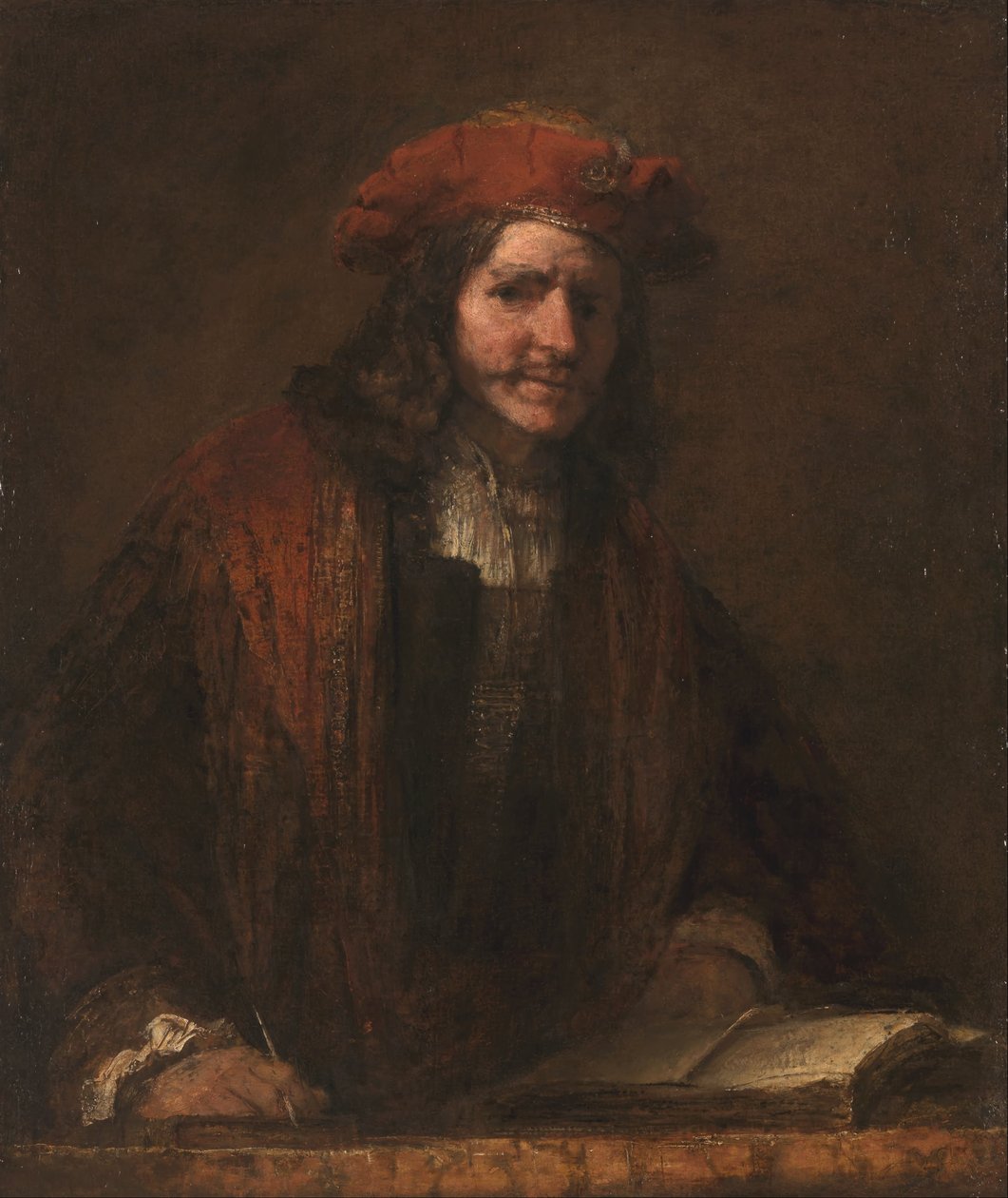 The Man with the Red Cap, c.1660-65 by Rembrandt Harmensz. van Rijn (school of)