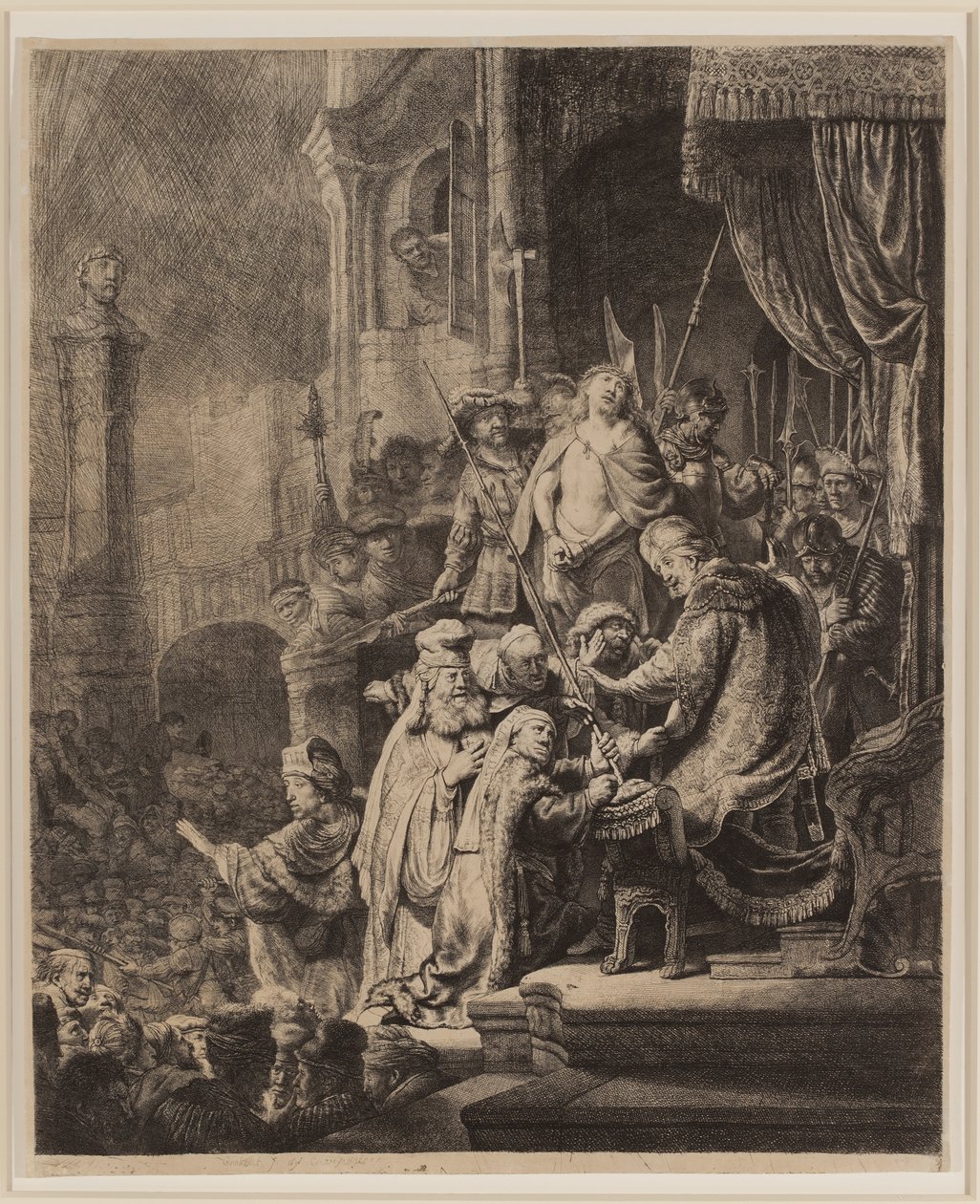 Christ Before Pilate: Large Plate by Rembrandt van Rijn
