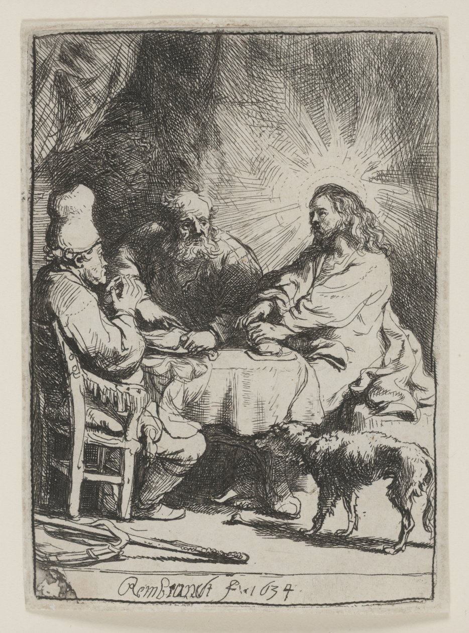 Christ at Emmaus: The Smaller Plate by Rembrandt van Rijn