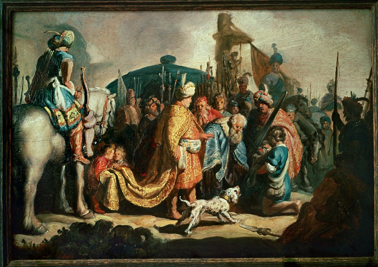 David Offers the Head of Goliath to King Saul by Rembrandt Harmensz. van Rijn