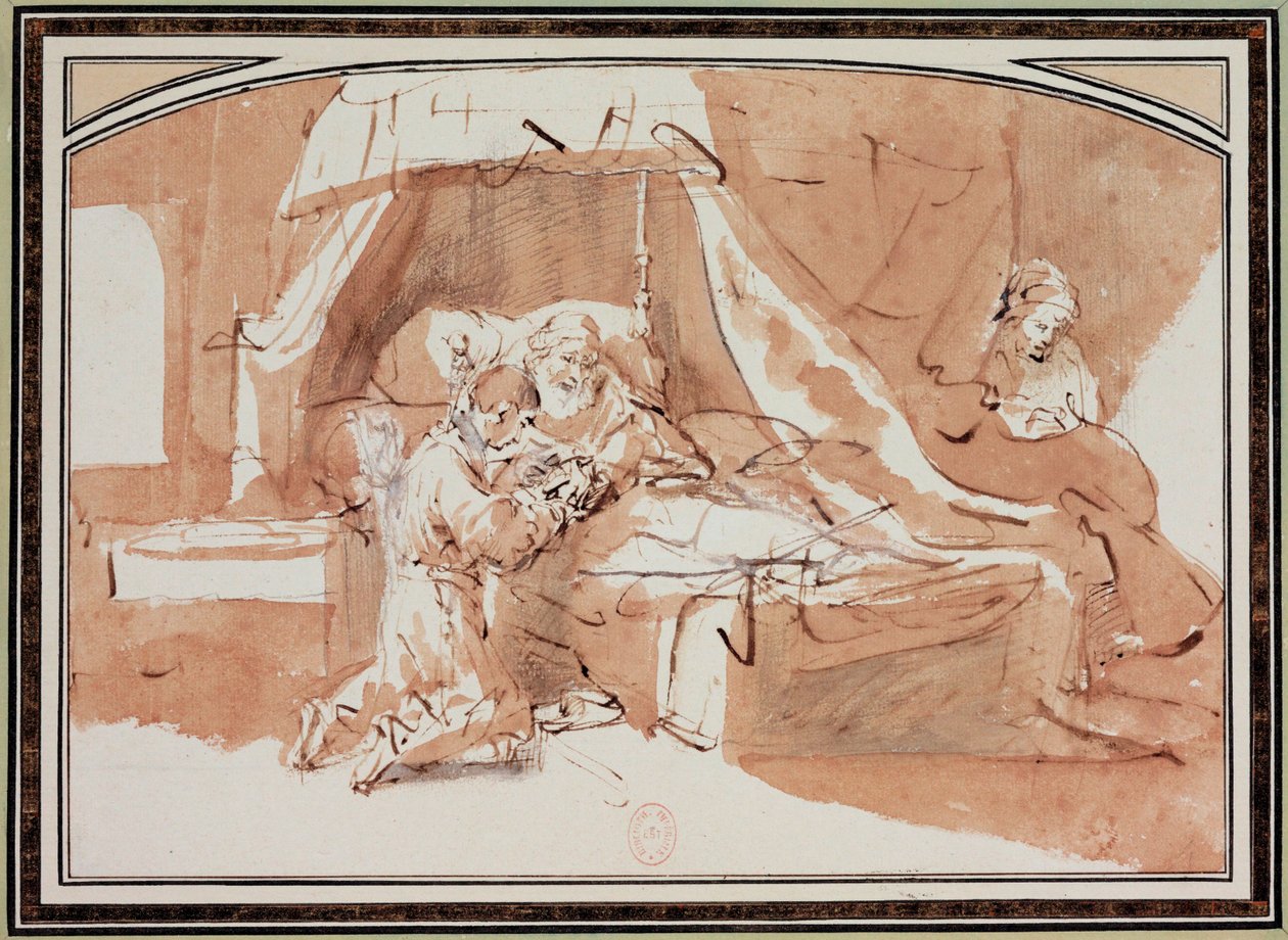 Isaac Blessing Jacob and Esau by Rembrandt Harmensz. van Rijn