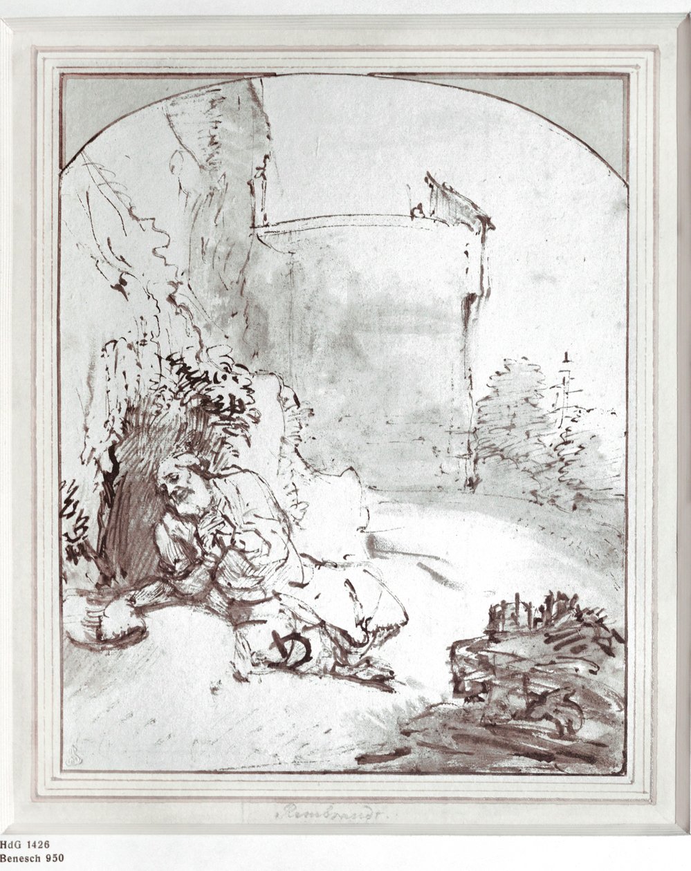 Jonah at the Walls of Nineveh, Mesopotamia by Rembrandt Harmensz. van Rijn