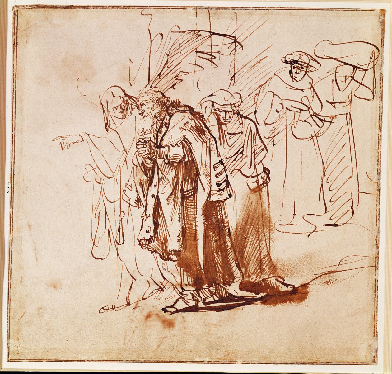 Lot and His Family by Rembrandt Harmensz. van Rijn
