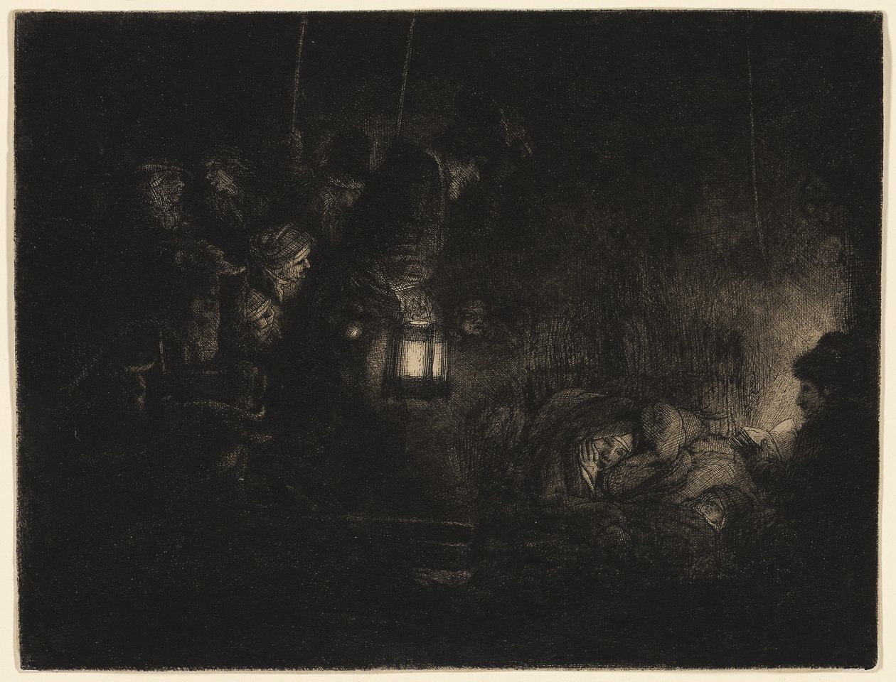 The Adoration of the Shepherds: A Night Piece, c.1657 by Rembrandt Harmensz. van Rijn