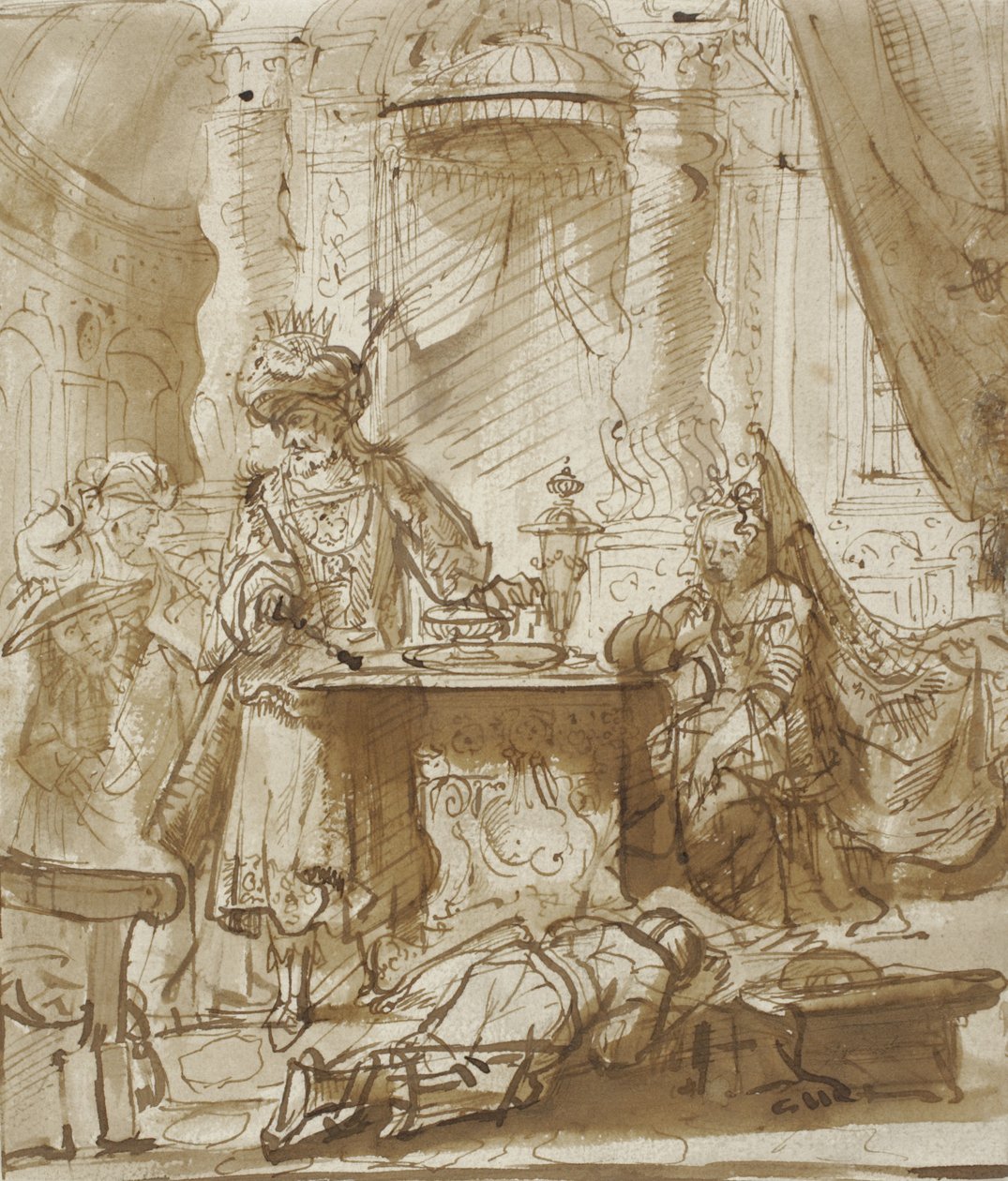 The Degradation of Haman Before Ahasuerus and Esther by Rembrandt van Rijn