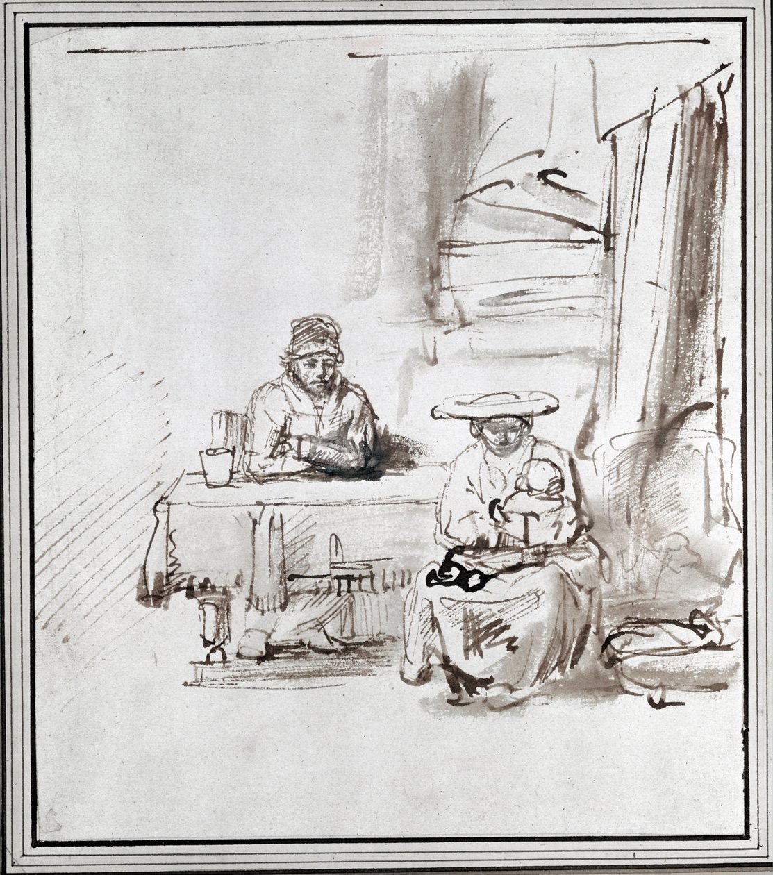 The Holy Family by Rembrandt Harmensz. van Rijn