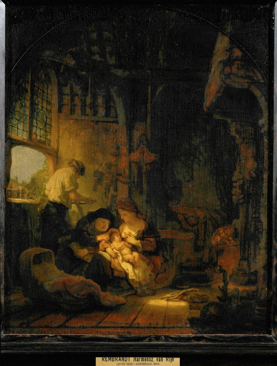 The Holy Family, also known as The Household of the Carpenter by Rembrandt Harmensz. van Rijn