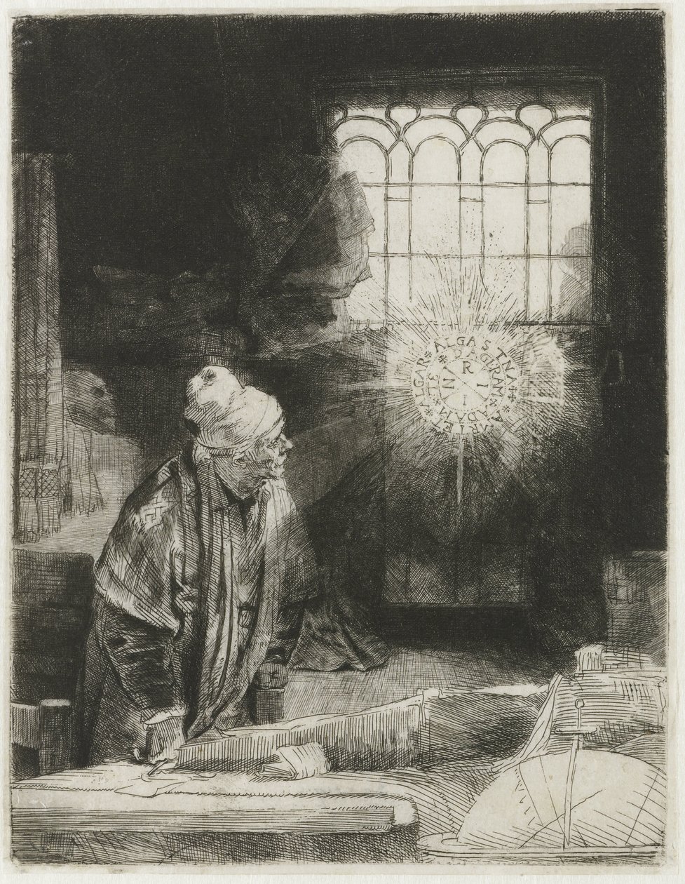 A Scholar in His Study by Rembrandt van Rijn