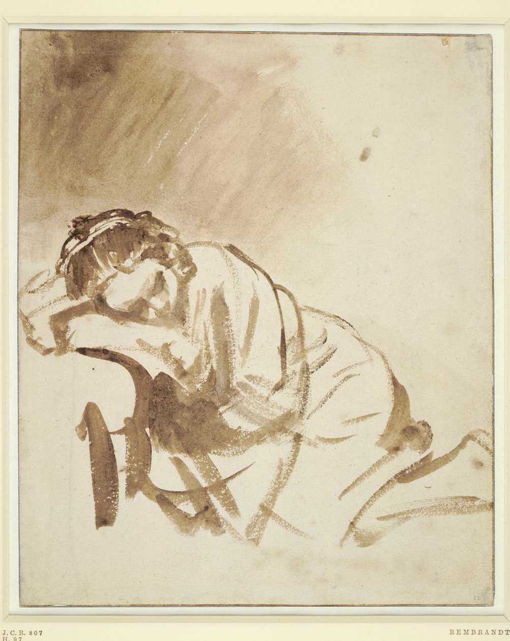 A Young Woman Sleeping Hendrickje Stoffels by Rembrandt van Rijn