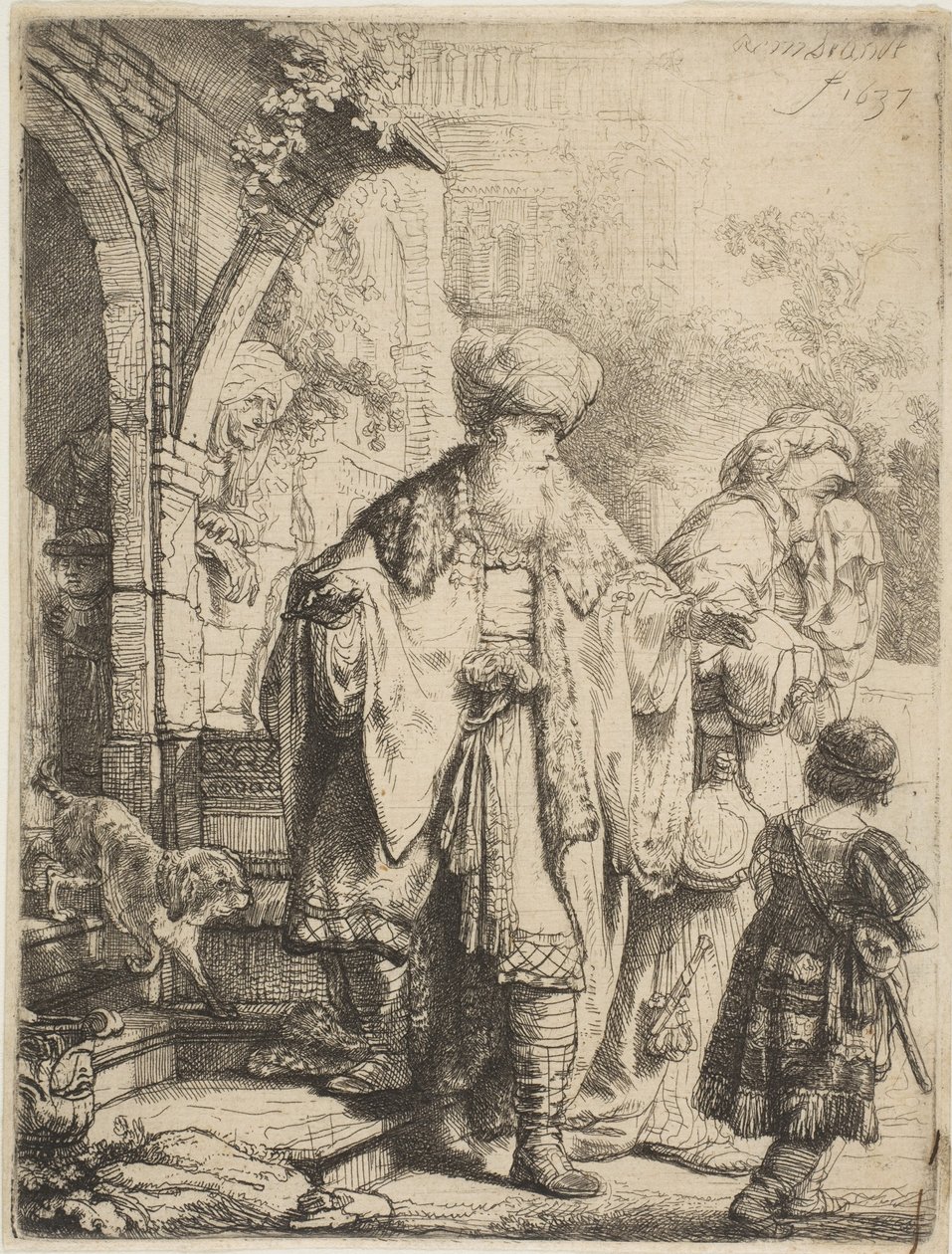 Abraham Casting Out Hagar and Ishmael, 1637 by Rembrandt van Rijn