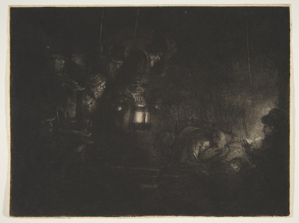 Adoration of the Shepherds: A Night Piece by Rembrandt van Rijn