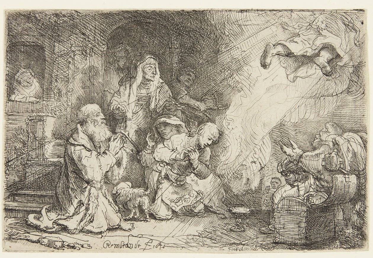 Angel Departing from the Family of Tobias by Rembrandt van Rijn