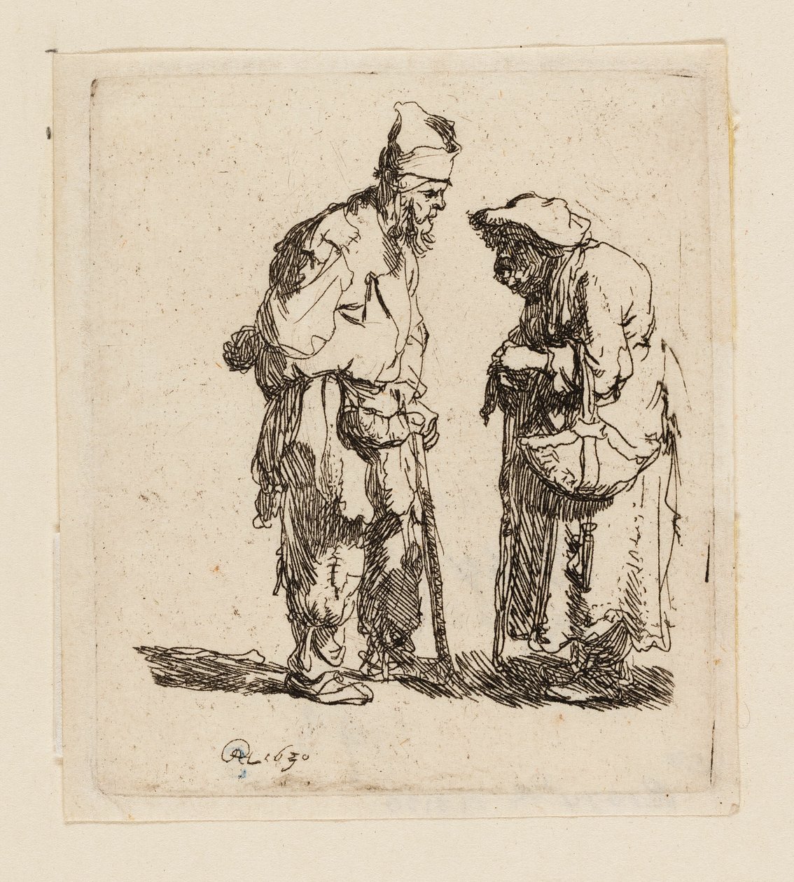 Beggar Man and Beggar Woman Conversing by Rembrandt van Rijn