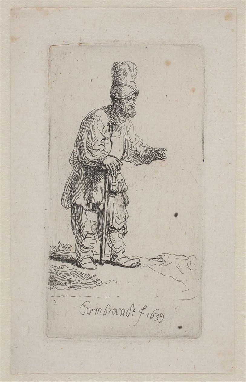 Peasant Leaning on a Stick by Rembrandt van Rijn