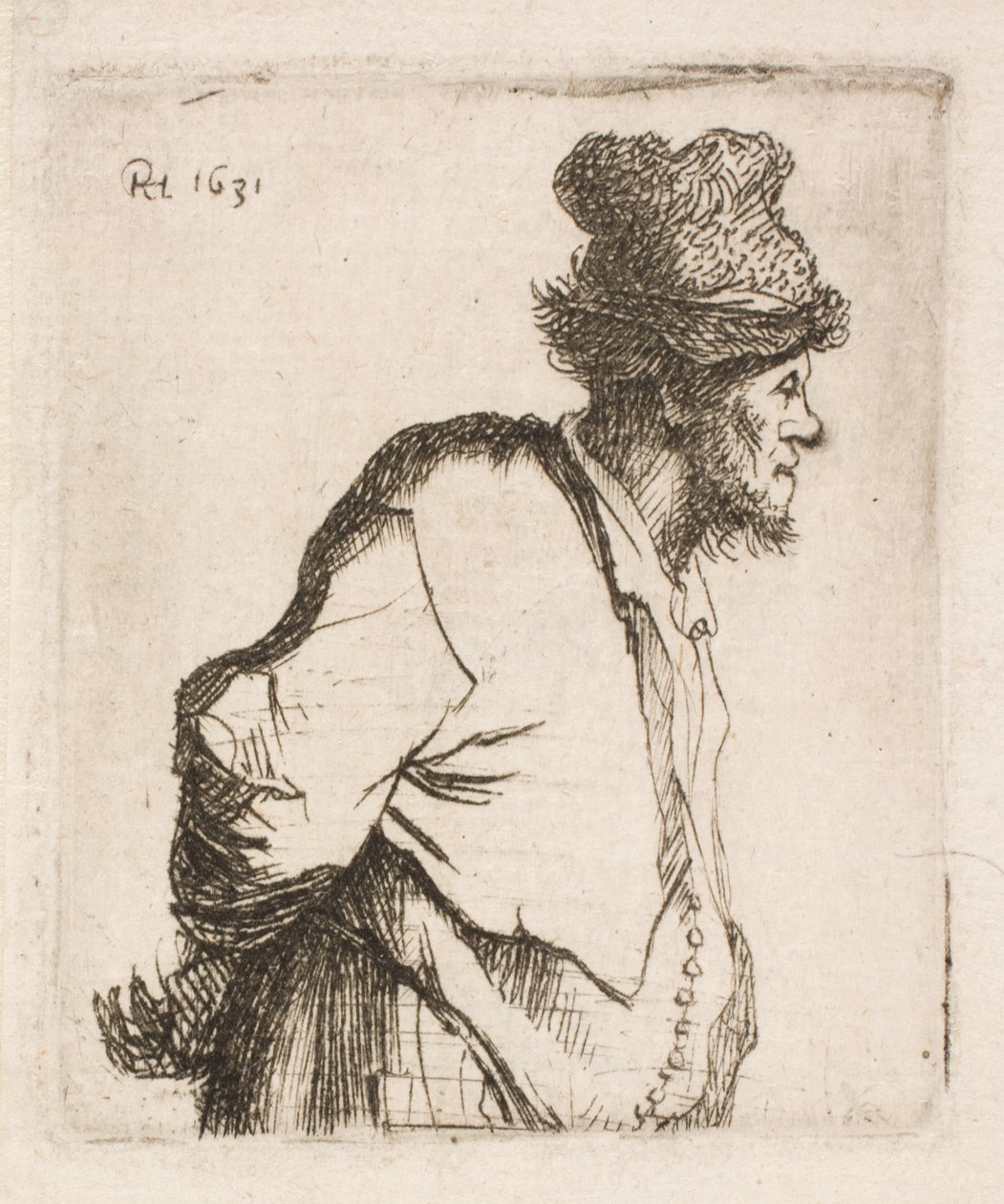 Peasant with hands on back by Rembrandt van Rijn
