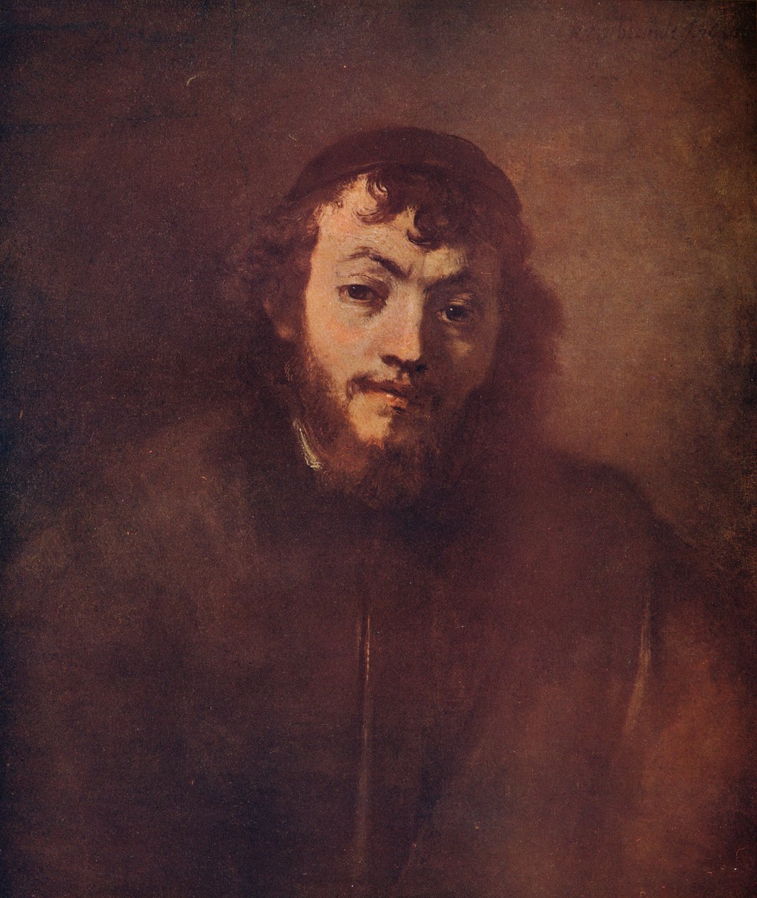 Bust of a Bearded Young Man with a Skullcap, 1663 by Rembrandt van Rijn