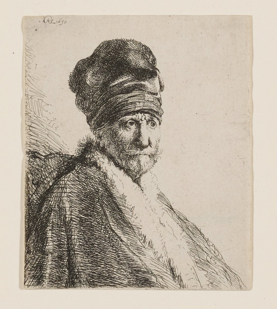 Bust of a Man Wearing a High Cap by Rembrandt van Rijn