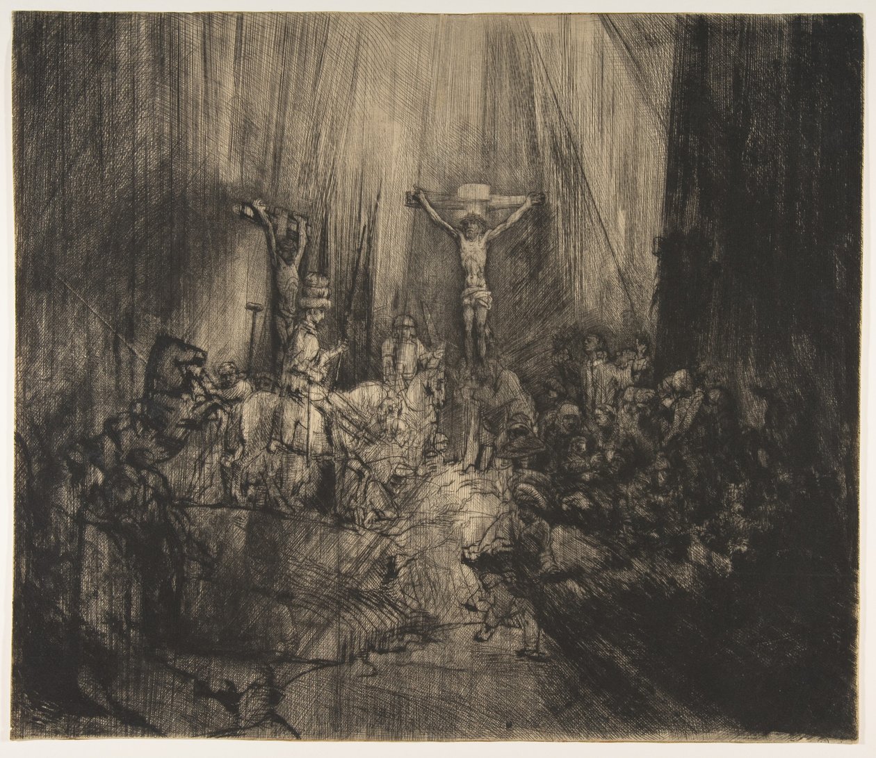 Christ Crucified between the Two Thieves: The Three Crosses by Rembrandt van Rijn