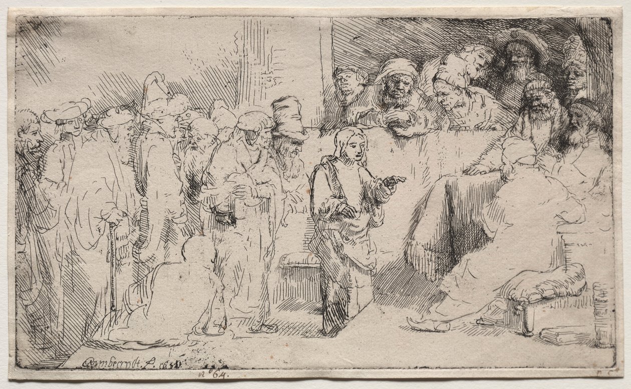 Christ Disputing with the Doctors: A Sketch by Rembrandt van Rijn