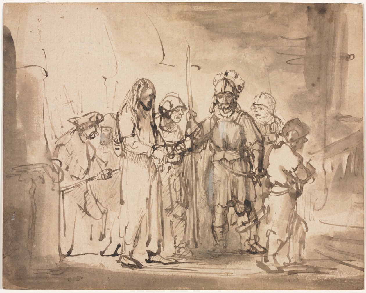 Christ Taken Before Caiaphas by Rembrandt van Rijn