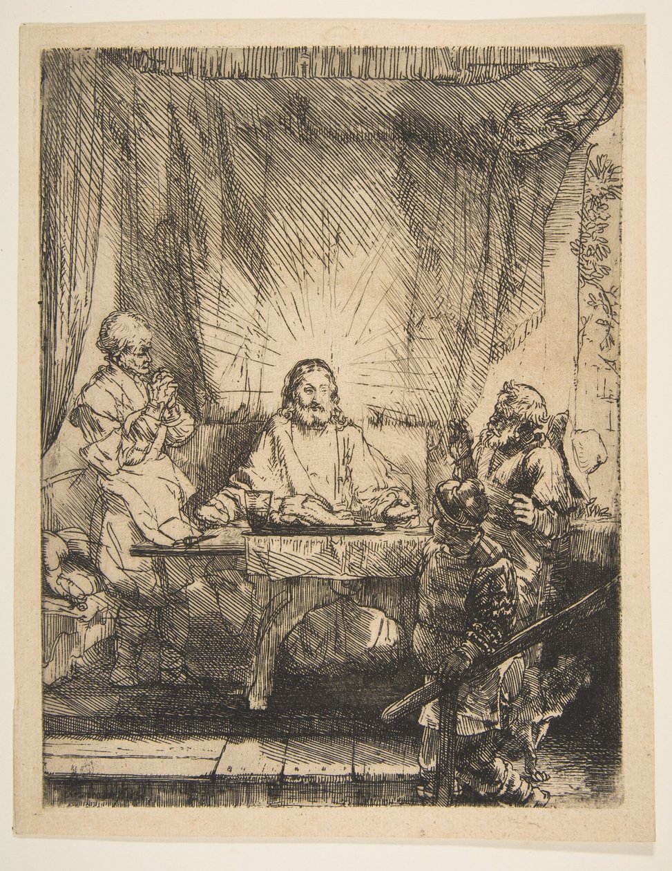 Christ at Emmaus: The Larger Plate by Rembrandt van Rijn