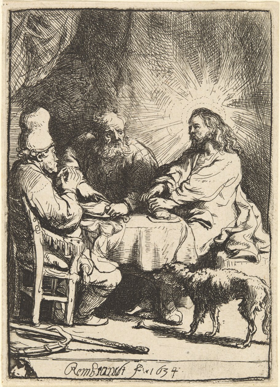 Christ at Emmaus (the Smaller Plate) by Rembrandt van Rijn