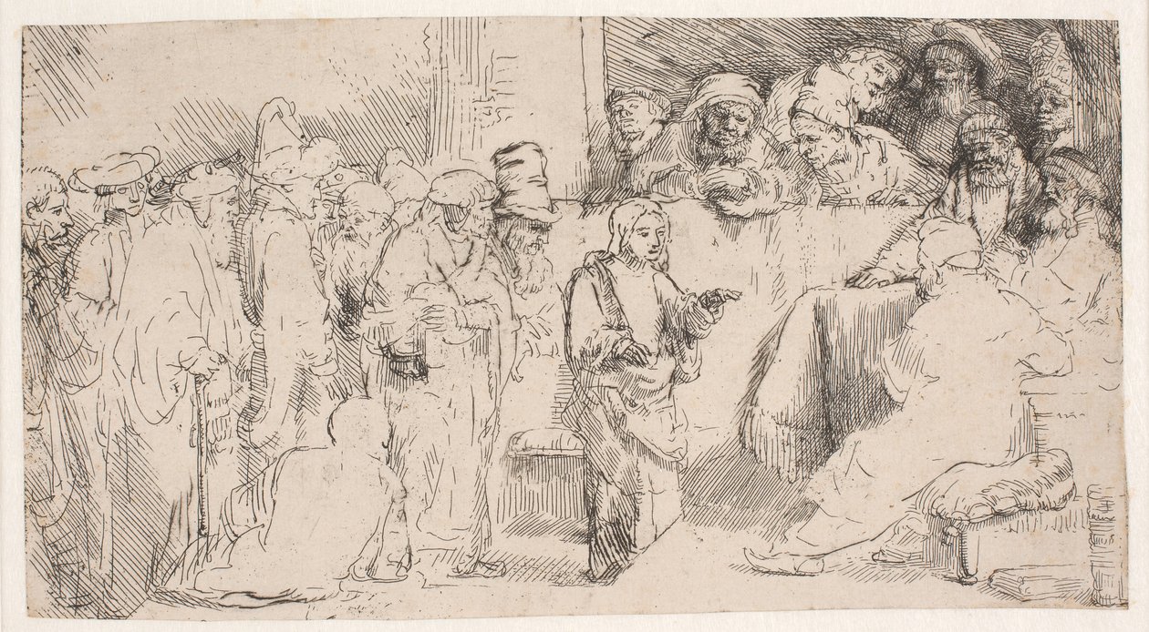 Christ Disputing with the Doctors: A Sketch by Rembrandt van Rijn