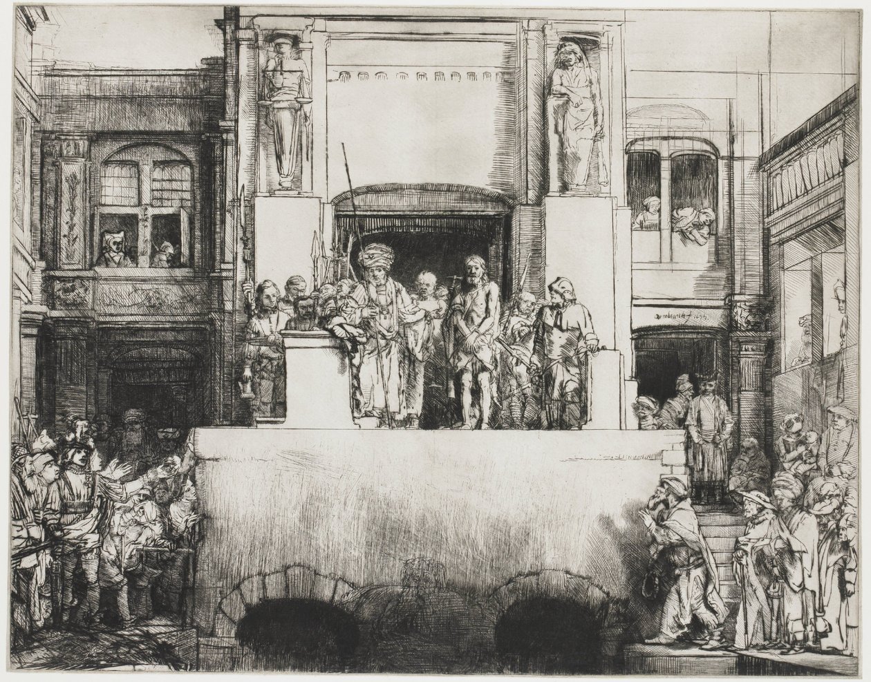 Christ Presented to the People: Oblong Plate by Rembrandt van Rijn