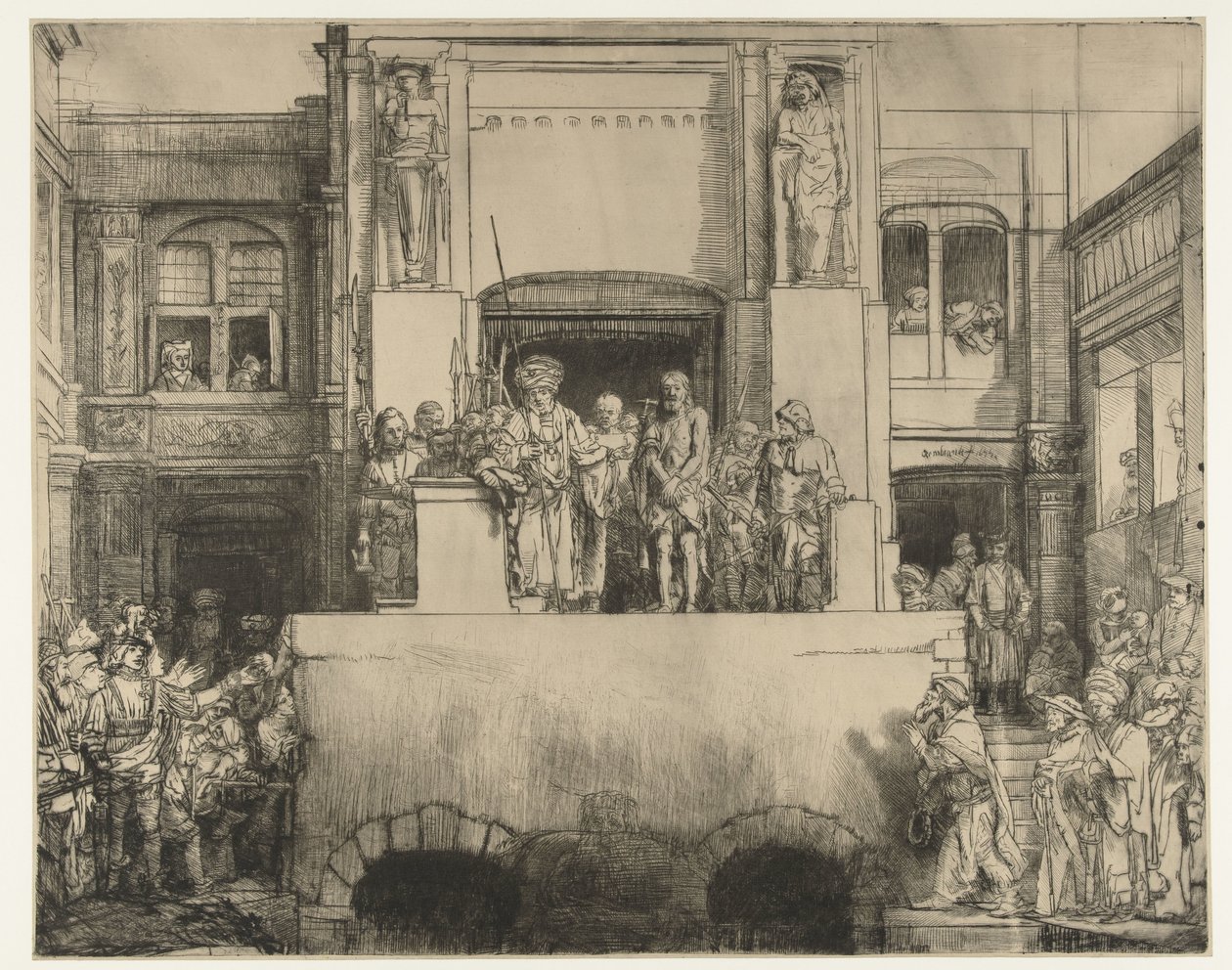 Christ Presented to the People: Oblong Plate by Rembrandt van Rijn