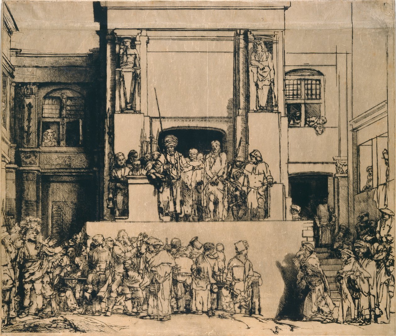 Christ Presented to the People: Oblong Plate by Rembrandt van Rijn