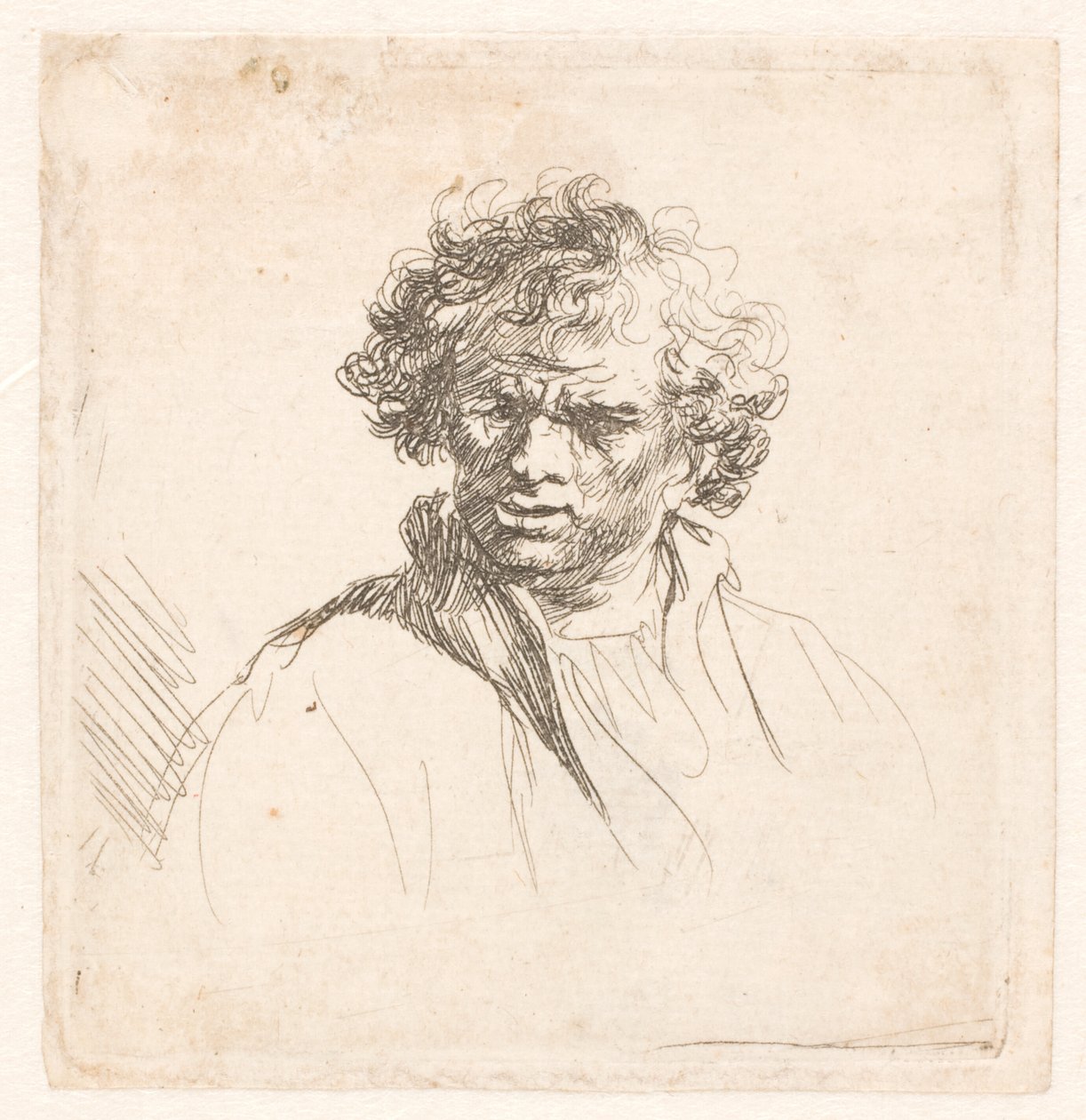 Curly-headed Man with a Wry Mouth by Rembrandt van Rijn