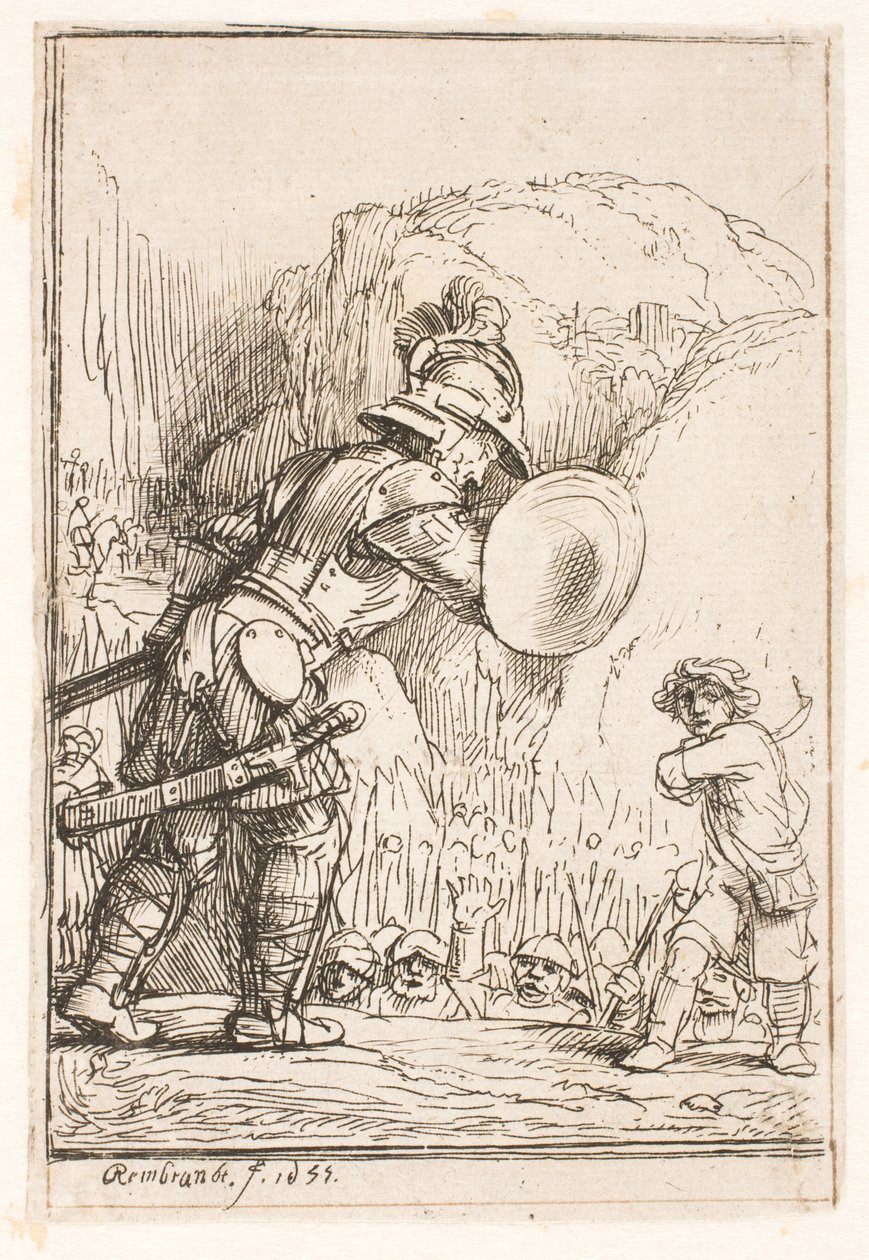 David and Goliath by Rembrandt van Rijn