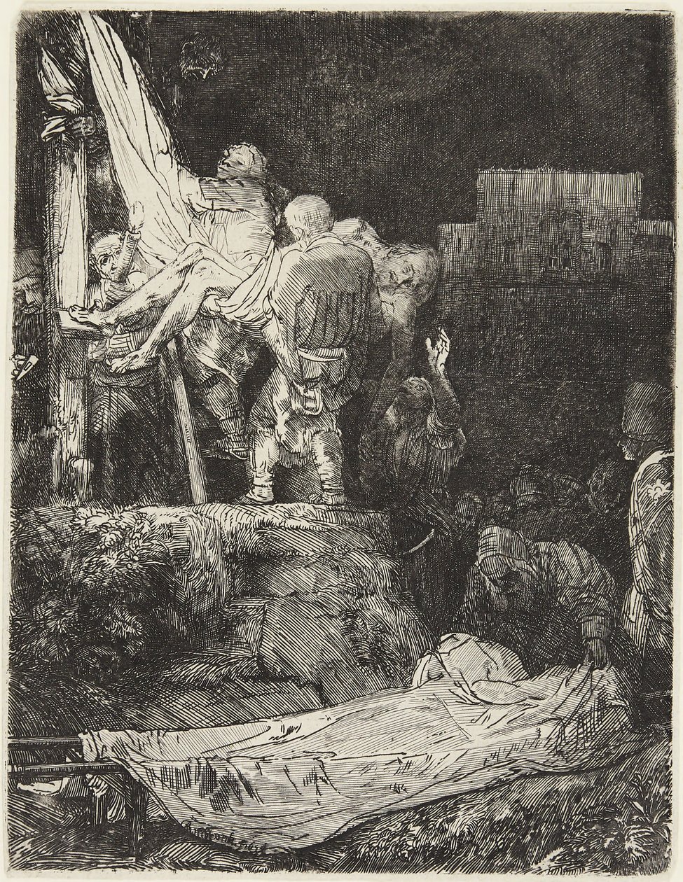 Descent from the Cross by Torchlight by Rembrandt van Rijn