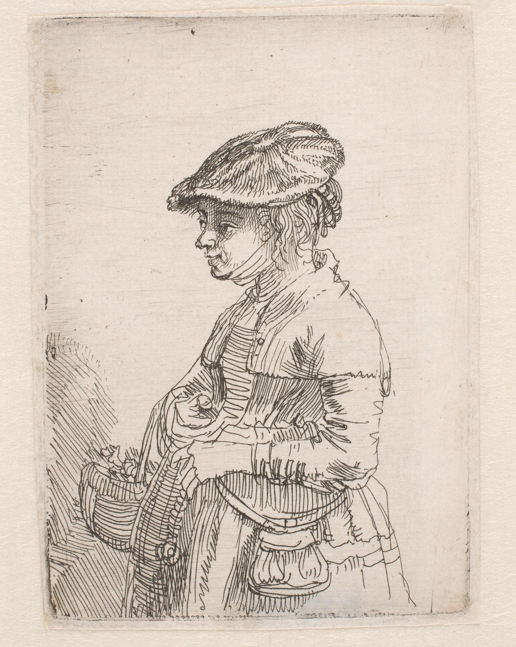 Girl with a Basket by Rembrandt van Rijn