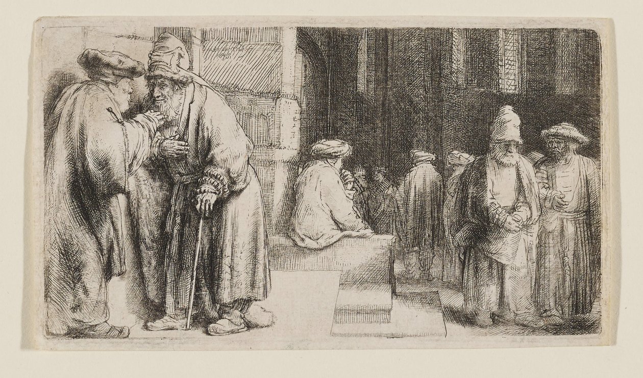 Jews in a Synagogue by Rembrandt van Rijn