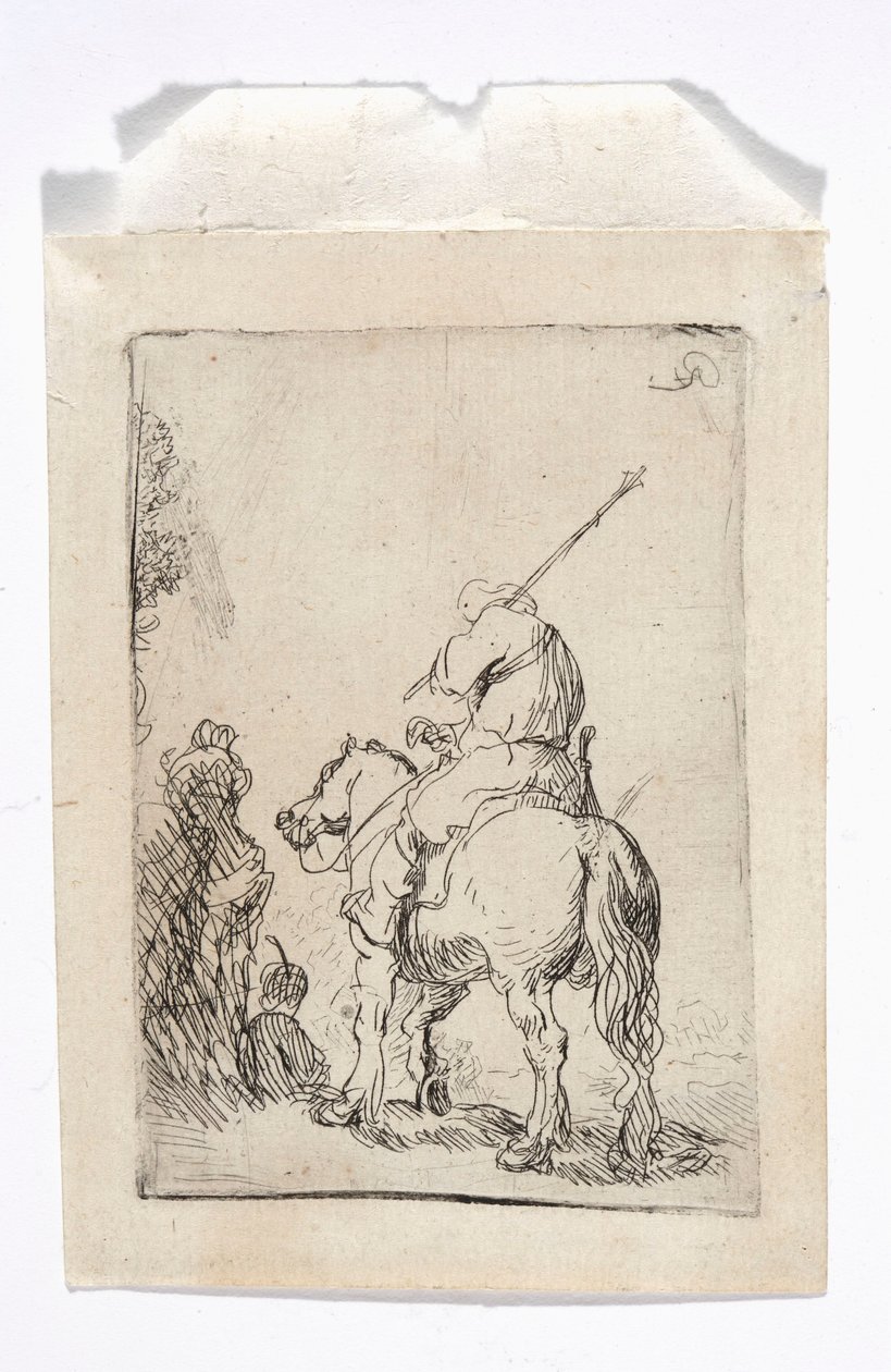 Rider in a Turban on a Horse by Rembrandt van Rijn