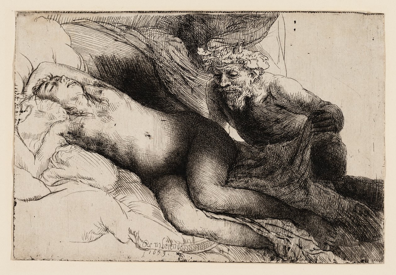 Jupiter and Antiope: The Larger Plate by Rembrandt van Rijn