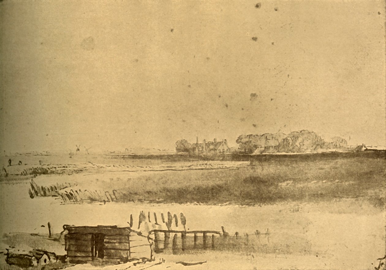 Landscape Drawing by Rembrandt van Rijn